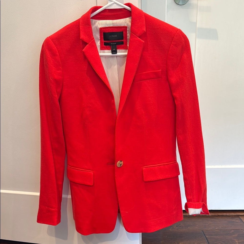 J. Crew Red Sport Coat with Notched Lapels